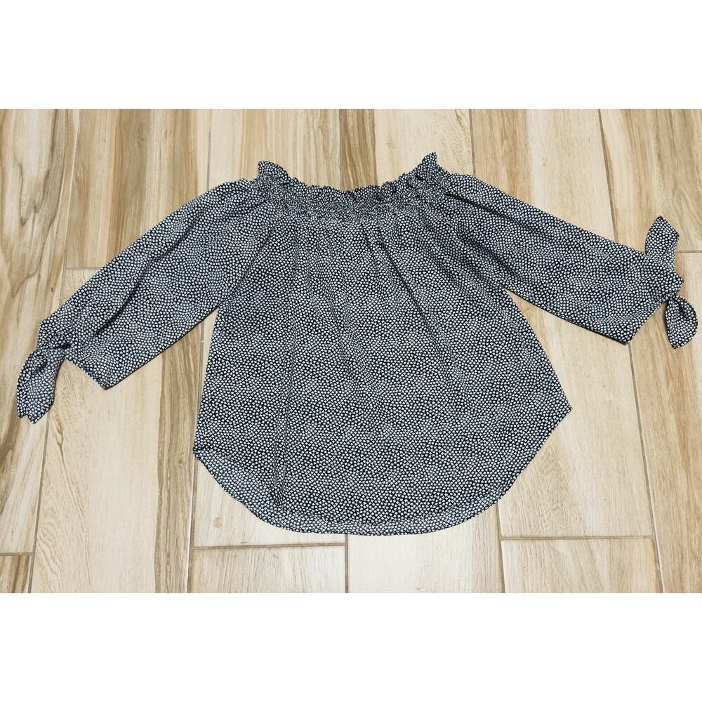 MICHAEL Michael Kors Blouse Flirty Off The Shoulder 3/4 Sleeve Size Medium